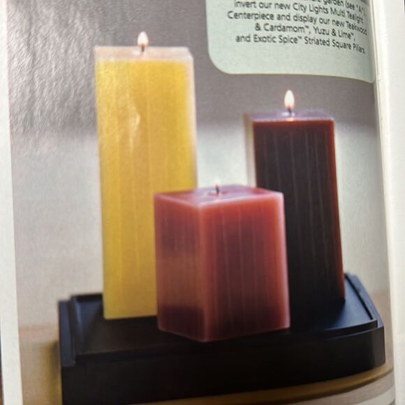 TEAKWOOD AND Cardamom 3”x6” square pillar candle by Partylite NIB - Picture 10 of 12